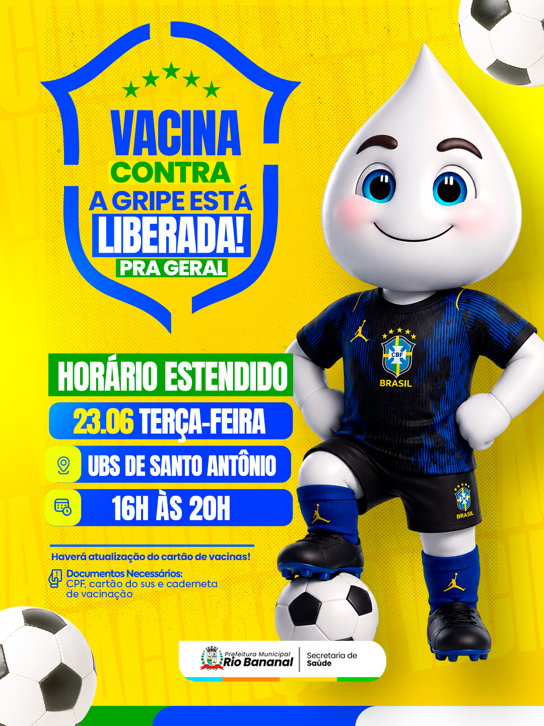 VACINAÇÃO INFLUENZA GRIPE HORARIOE ESTENDIDO 2026 SANTO ANTONIO