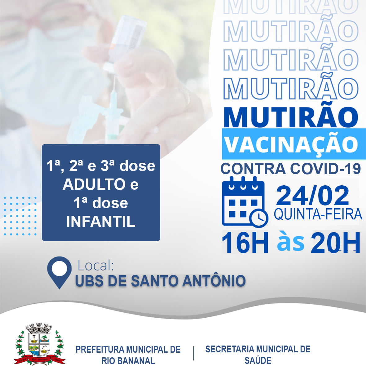 IMAGEM MUTIRÃO DE VACINAÇÃO CONTRA COVID-19 NO BAIRRO SANTO ANTÔNIO - 22.02.2022