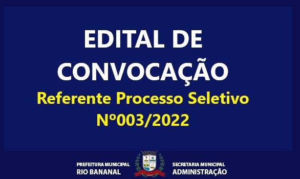 BANNER EDITAL DE CONVOCAÇÃO SEMAD Nº 003-2022