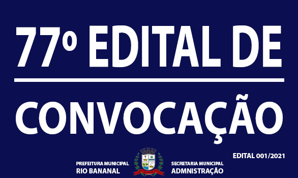 Banner 77º Edital de Convocação - SEMAD nº 001-2021 - Motorista