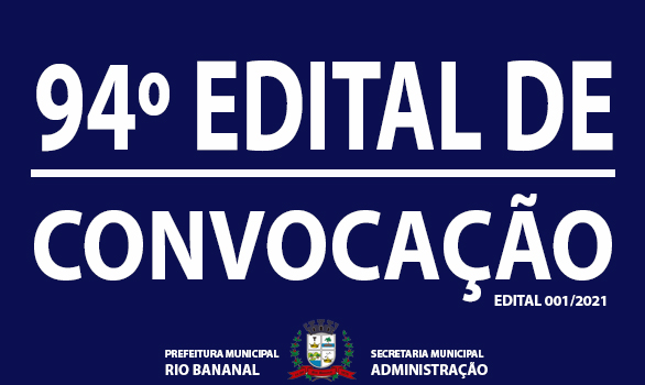 Banner 94º Edital de Convocação do Processo Seletivo SEMAD nº 001-2021