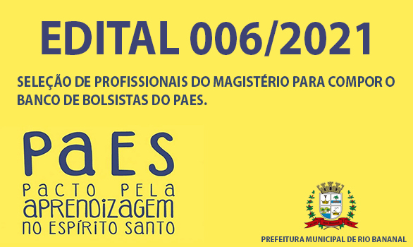 Banner Edital 006-2021 do PAES