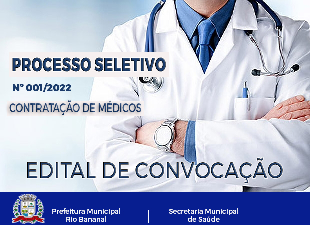 Banner Edital de Convocação Processo Seletivo SEMSA nº 001-2022